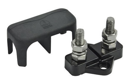Insulated Distribution Stud, Dual 1/4" - Black - Click Image to Close