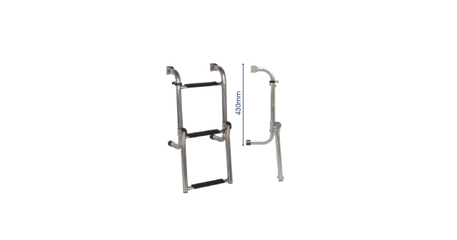 OceanSouth Stainless Steel Long Base Ladder - 3 step - Click Image to Close