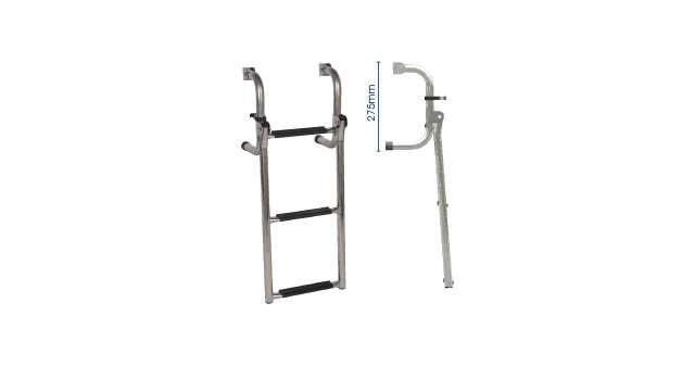 OceanSouth Stainless Steel Short Base Ladder - 3 step - Click Image to Close